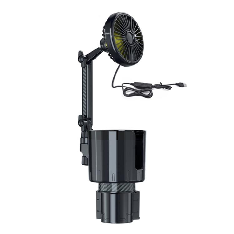 

USB Car Fan with Light Adjust Speed 360 Degree Rotating Perfect for Camping Traveling Cup Holder 1