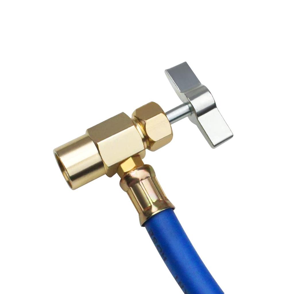 BACOENG AC Freon Refrigerant Recharge Charge Hose Kit, 1/4" Can Tap with Gauge - R134a Can to R-12/R-22 Port, Not Applicable to Automobile