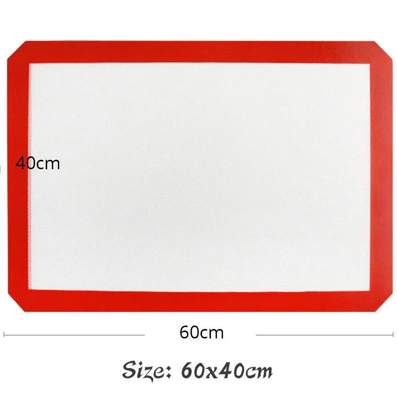 30/40/60cm Silicone Baking Mat Non-Stick Macaron Fondant Cookie Pad Oven Sheet Pastry Tools Rolling Dough Mat For Kitchen Cake