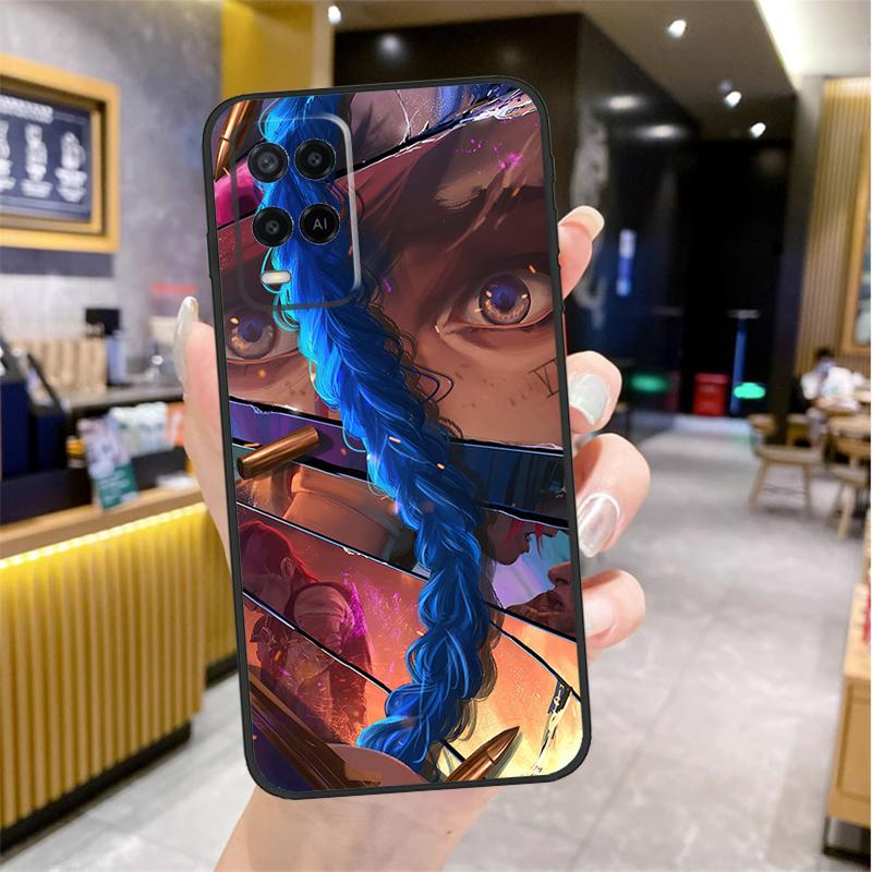 Arcane Jinx Vi Anime Case For OPPO A53 A31 A5 A9 A96 A76 A16 A54 A74 A94 A52 A72 A92 A93 A15 A57 A77 A17 Cover