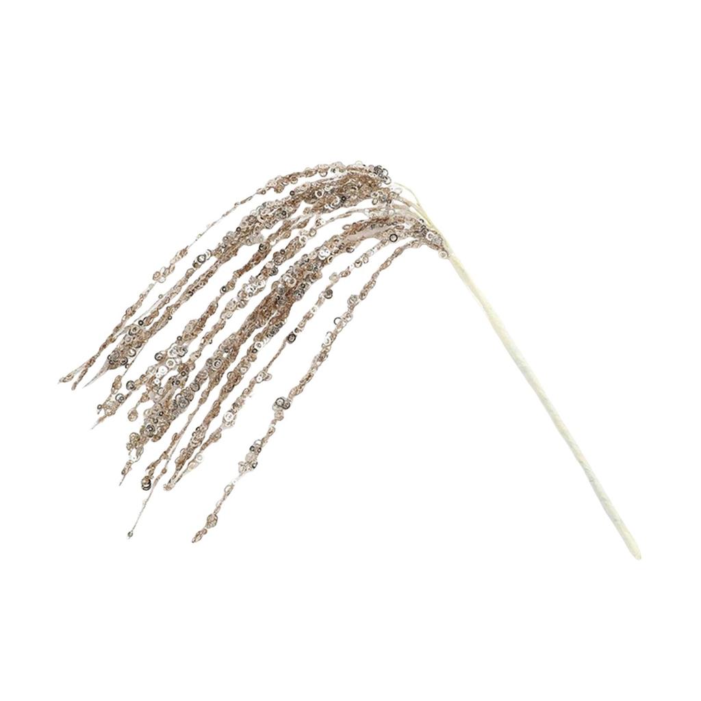 Glittery Faux Branches Artificial Floral Grass Pick for Vase Decoration Christmas Table Centerpiece Home Decor