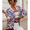Long Sleeved Printed Short Jacket for Women's Clothing