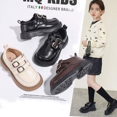 Spring Korean Version of Girls Mary Jane Shoes Student Black Leather Shoes Retro British Style Belt Buckle Shoes