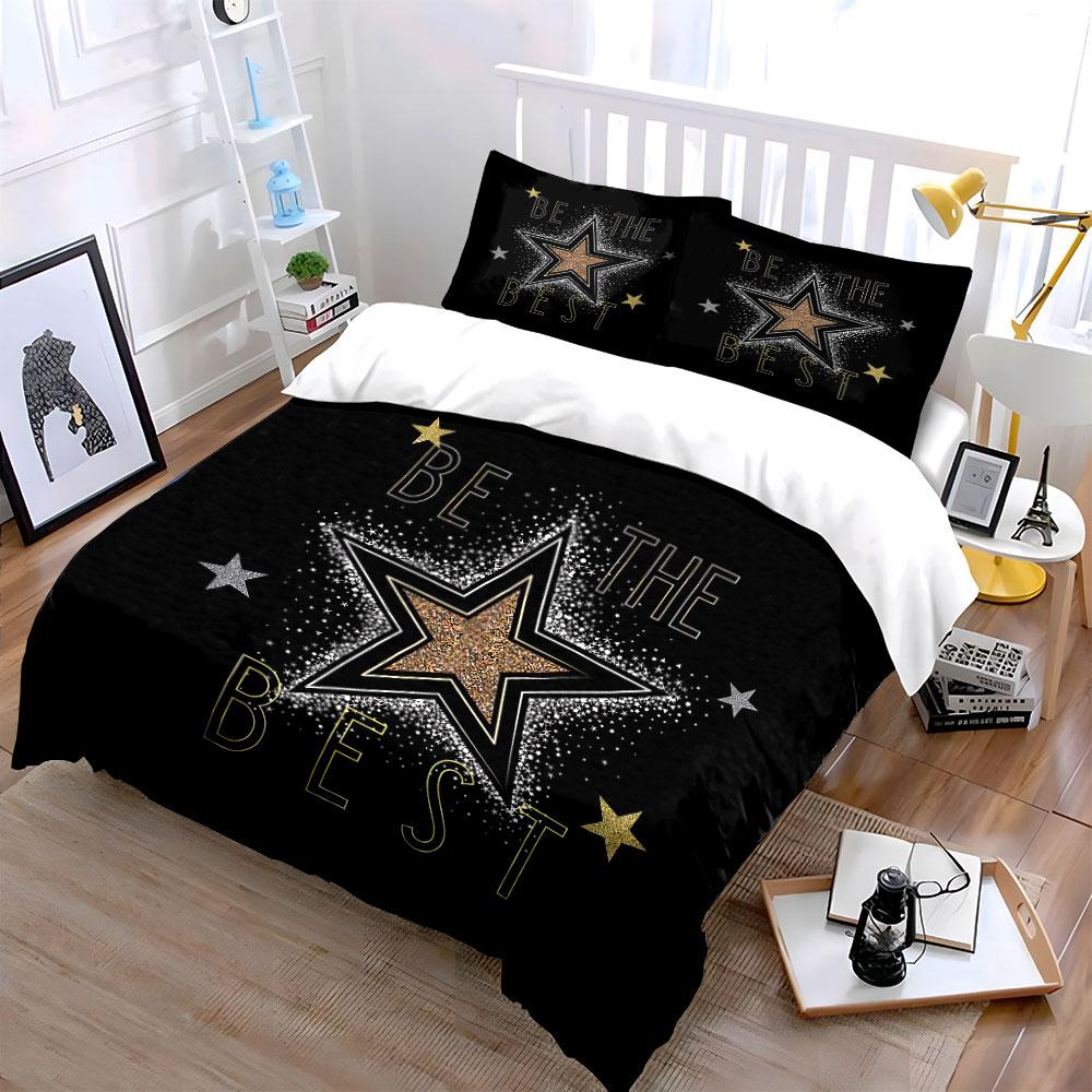 Be the Best Star Design Bedding Duvet Cover Set Duvet Cover Pillowcases (1*Duvet Cover 2*Pillowcases, Without Duvet Insert)