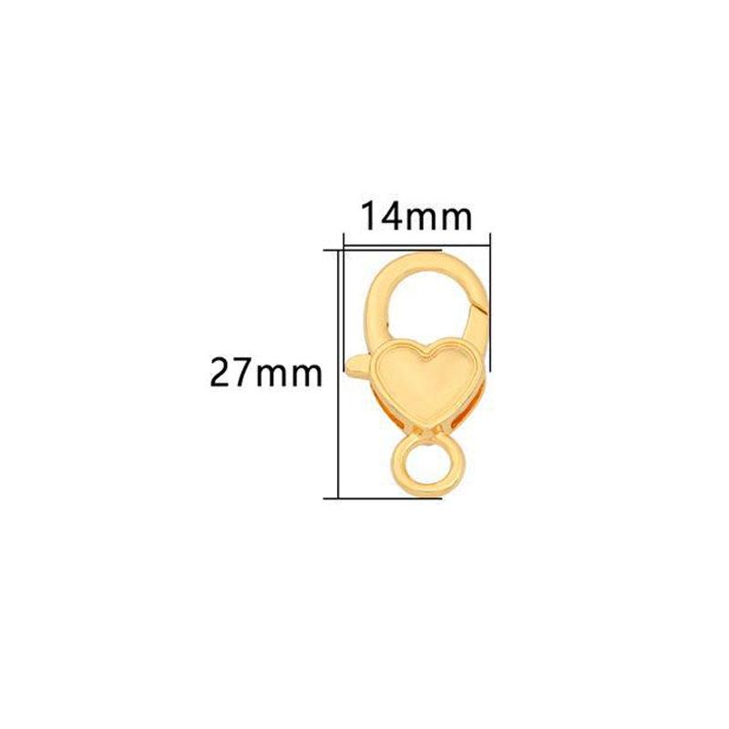 Plated Heart Keychain Lobster Clasp for DIY Jewelry Accessories