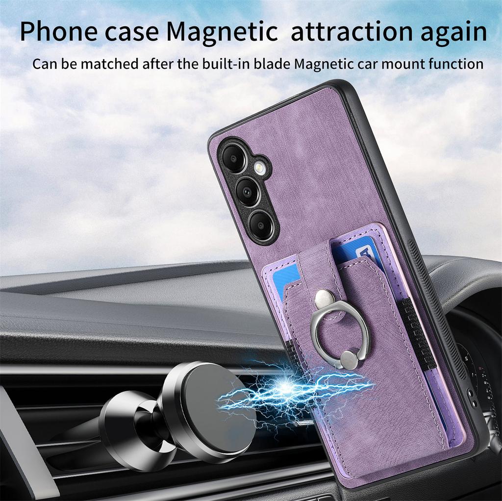 D2 For Samsung Galaxy A55 5G Phone Protective Case Ring Card Holder Kickstand Protection Cover