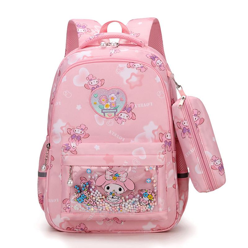 

Cartoon animation with pencil case student schoolbag ultra-light large capacity high value Melody girls backpack