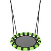 60cm Diameter Kid Nest Swing Seat with Height Adjustable Ropes, for Outdoor, Indoor, Black/Green