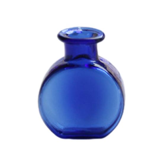Miniature Vase, Tiny Blue Glass Vase, Small Flower Holder, Cute Mini Vase for Miniature Houses DIY Refrigerator Magnets (Magnets Not Included)