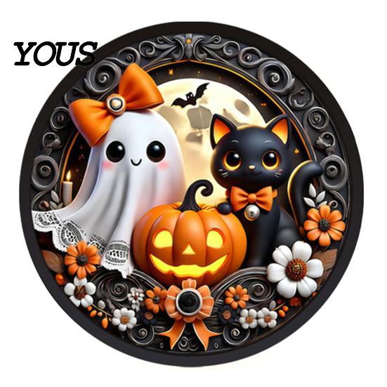 Halloween Themed Party Decor LED Glowing Hanging Decor, Acrylic Window Ornament with Light, Spooky High-quality Signage Sign for Door Wall Haunted