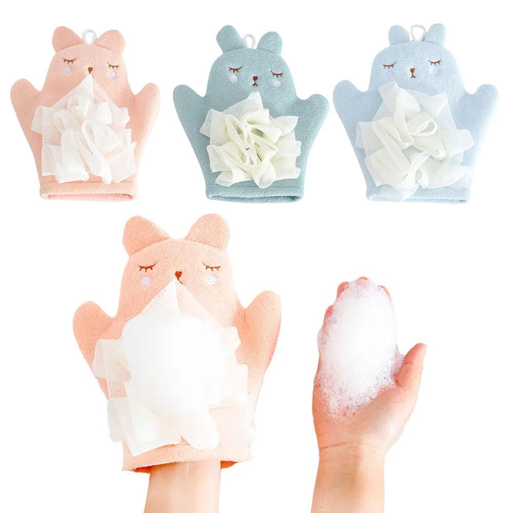 

Безболезненное банное полотенце Инструменты для купания Двухсторонний душ Детские кожные перчатки Перчатки Симпатичная губка P K4I4