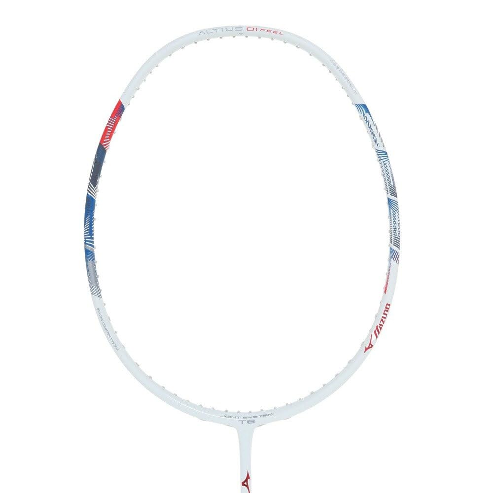 Mizuno Altius 01 FEEL Badminton 73JTB20162 x and Racket, (White Red, 3U5, Men's Women's)