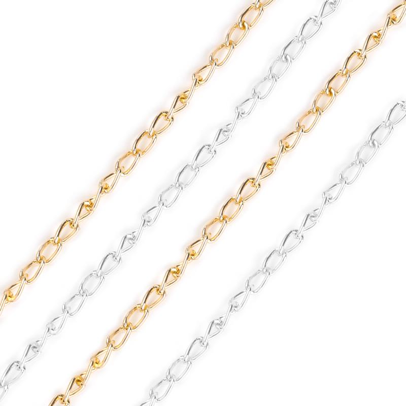 5 mètres/rouleau Couleur Or Argent Chaîne en Aluminium Chaîne Métallique Maillons de Chaîne Pour Fabrication de Bijoux Bracelets DIY Collier Apprêt de Bijoux