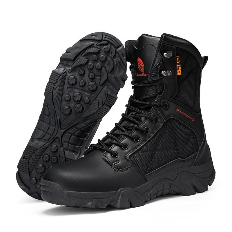Mens High-Top Steel Toe Tactical Boots Waterproof Outdoor Safety Shoes Snow Hiking Camping