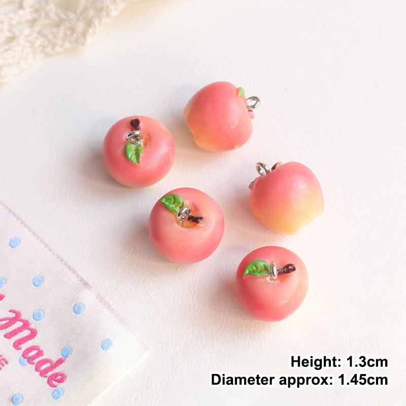5Pcs Multicolor 3D Fruit Shaped Loose Beads for DIY Handmade Bracelet Keychain Jewelry Making Craft for Home School Use