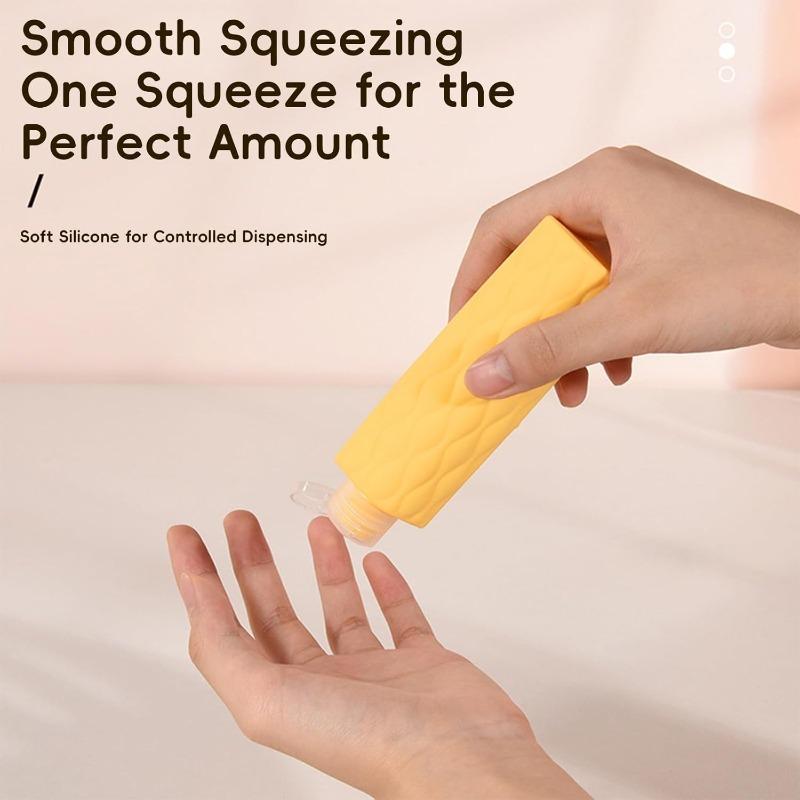 4 in 1 Silicone Travel Bottles Set Dispenser Bottle Leak Proof Portable Refillable Containers for Shampoo Lotion Toiletries
