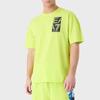 Emporio Armani EA7 Logo Print Loose Fit Round Neck Short Sleeve T-Shirt Men Tops Fluorescent-Green 3RPT54-PJ7CZ-1871