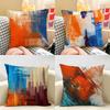 Modern Brushstroke Grunge Paint Pattern Cushion Cover Natural Linen Organic Fabric Printing Breathable Perfect For Home Decor
