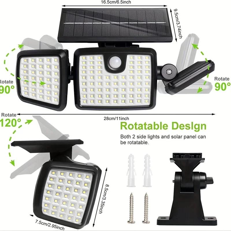 176 LED solar light,outdoor solar light,IP65 waterproof solar garden light,suitable for solar lights in garages and courtyards