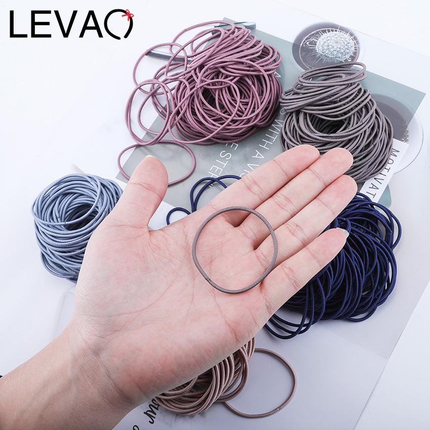 Levao 50/100PCS Hair Accessories Girls Rubber Bands Scrunchy Elastic Hair Bands Kids Baby Headband Decorations Ties Gum for Hair