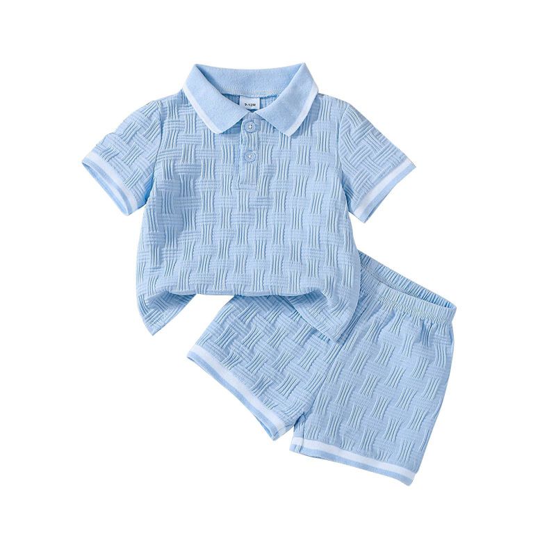 Toddler Boys Summer Lapel Short Sleeve Top and Shorts