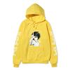 Men Women Fleece Hoodie Death Note L Portrait Two Sleeve Vertical White Text Anime Casual Hooded Sweatshirt