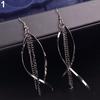 Women's Vintage Elegant Alloy Long Tassels Chain Drop Hook Dangle Earrings Jewelry