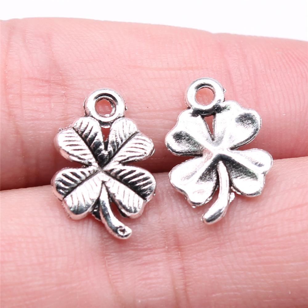 20pcs Clover Pendant Charms Antique Silver Color Lucky Clover Charms Jewelry DIY Clover Lucky Charms For Bracelet Making