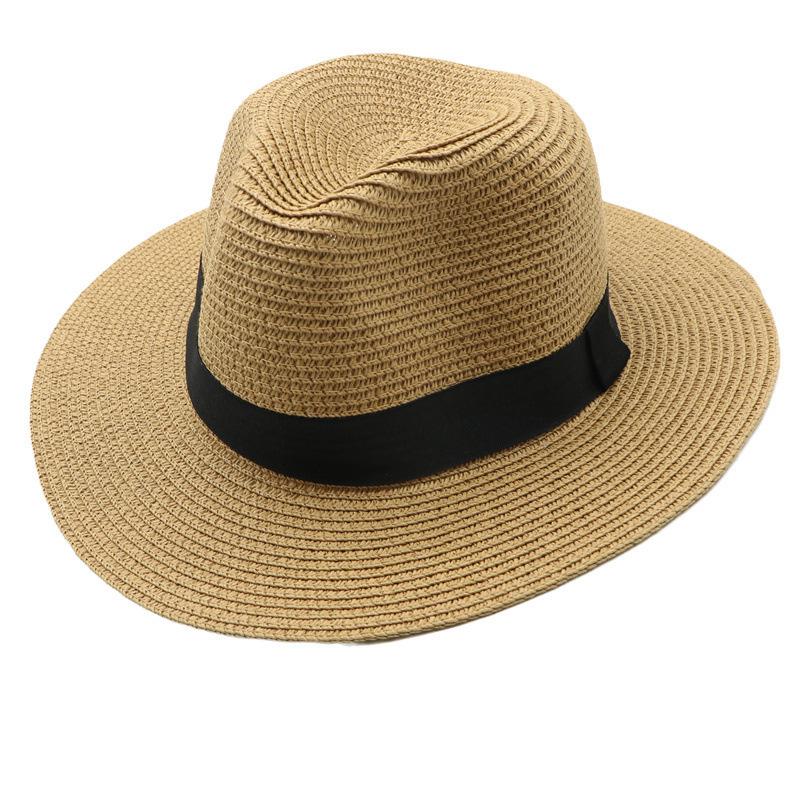 Big Eaves Travel Sun Protection Hat Top Hat Men's Sun Hat, Outdoor Straw Hat Jazz Hat Crimped British Top Hat