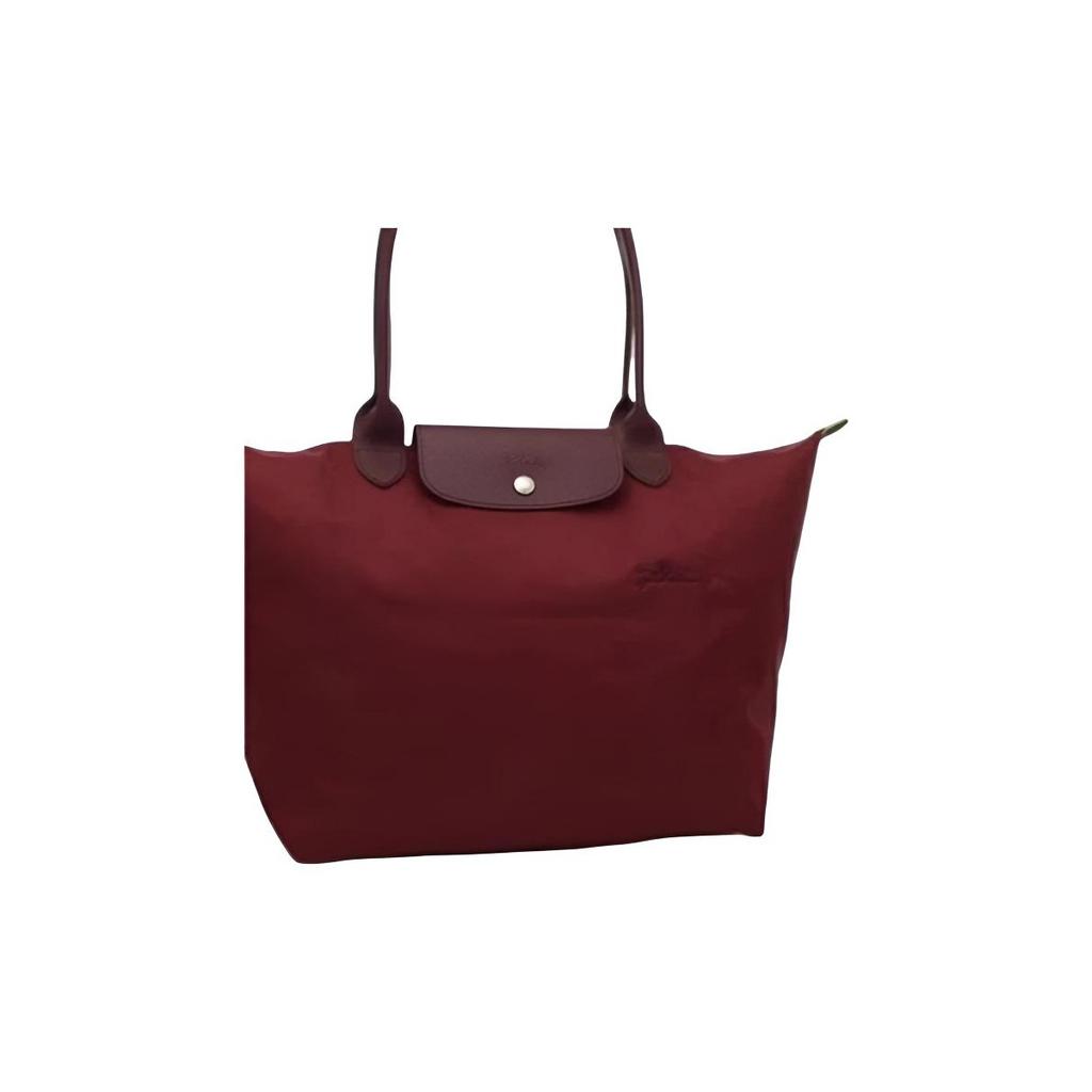 Longchamp Le Pliage Brand Logo Design Nylon Tote Shopping Bag Handheld Shoulder Bag Large Women Tote Pomegranate 1899919P98
