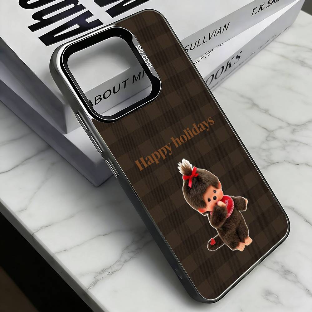 

M-Monchhichi Phone Case For iPhone 17,16,15,14,13,12,11 Plus,Pro Max,XS,Colored Silver Plated Inside Cover iPhone16e