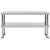 VidaXL Étagère de table de travail 2 niveaux 120x30x65 cm Inox
