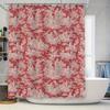 Vintage Pink White Print Shower Curtain Home Decor Bath Room Decoration Polyester Waterproof Washable Window Treatment