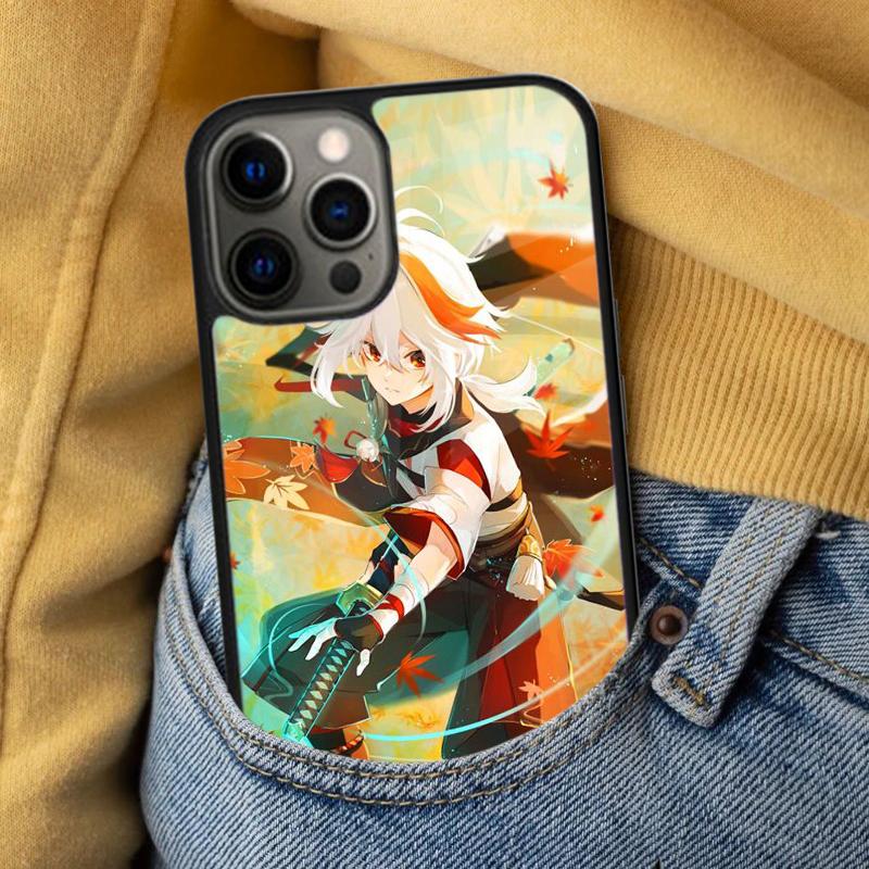 Kaedehara Kazuha Genshin Impact Soft Phone Case for iPhone 17 Air 16e Pro max 15 Pro 13 14 Plus 11 12 MagSafe Magnetic Coque