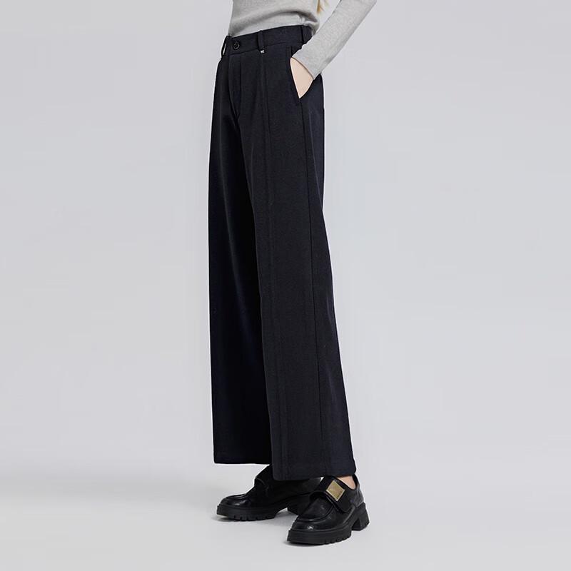 Tatu Women's Wool Blend Relaxed Fit Casual Trousers