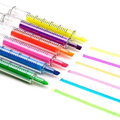 6 Stück Spritzen-Textmarker mit 6 Farben, Weihnachtsgeschenk