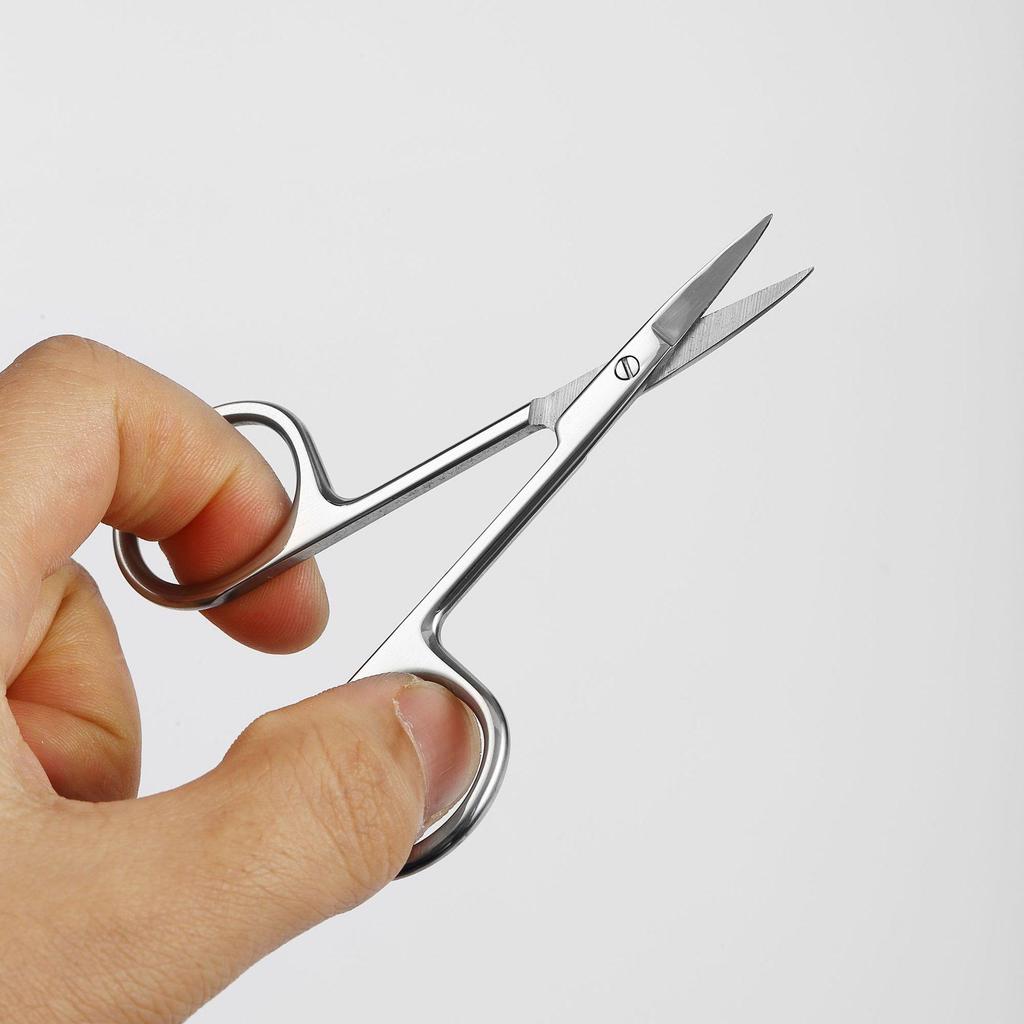 420 Stainless Steel Multi-Purpose Scissors: Large Curved, Straight, Round Tip for Surgical, Beauty, Nose Hair, Eyelid, and Teaching Use.