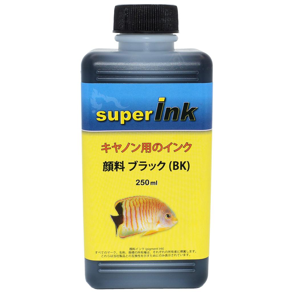 Compatible Canon superInk Black Refill Ink with all Pair of Gloves 10ml Syringe Needle Cap (Pigment) (250ml) (Compatible models) + + + +