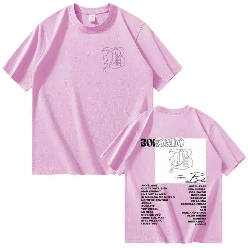 Hot Rapper Beele New Album Borondo Double Sided Print Graphics Merch 2026 Men Short Sleeve top Harajuku Casual Cozy Tshrit