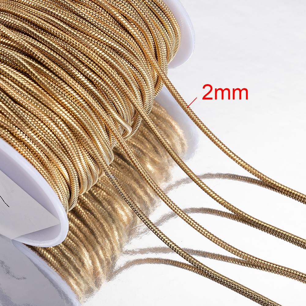 Catene Snake in Acciaio Inossidabile da 2 metri e 2 mm per Collane Braccialetti Creazione Gioielli Componenti DIY All'ingrosso