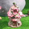 Cartoon-Style Resin Fairy Garden House Decor Outdoor Patio Micro Landscape Solar-Powered Lighting Ornament