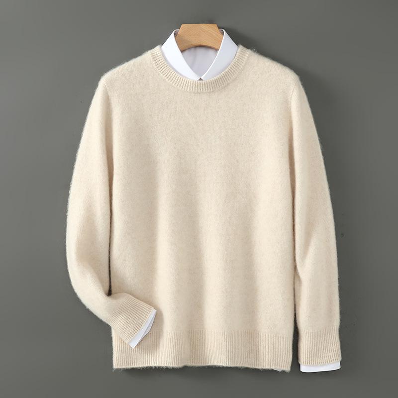 

Men s Business Casual Wool Blend Sweater – Round Neck, Thick Knitwear, Plus Size, Autumn/Winter Collection M