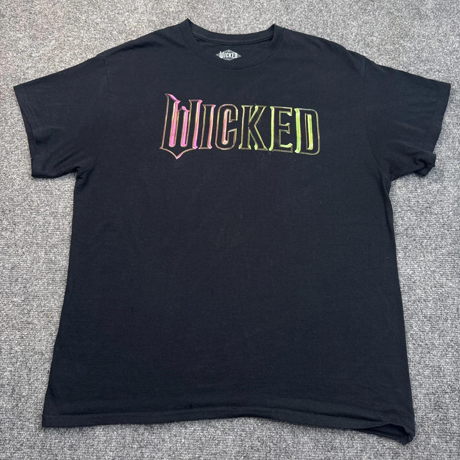

Wicked Promo T Shirt Adult Size Large Black Big Logo Musical Movie Tee 3XL