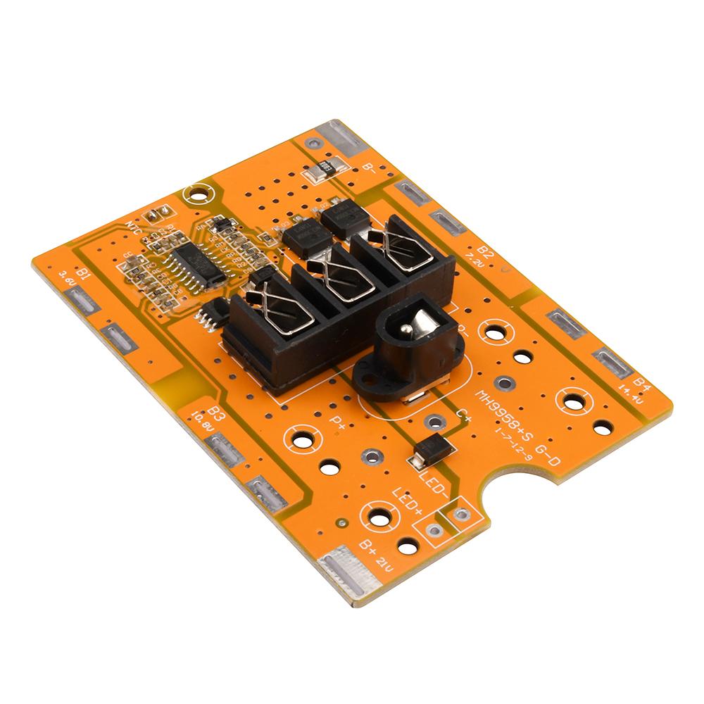 BMS 5S 20A 21V 18650 Li-ion Battery Charge Board NTC Temperature Protection with DC Plug 5S BMS PCM For Electric Tools