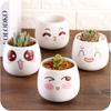 Simple Flower Pot Ceramic Cartoon Expression Succulent Coarse Pottery Flower Pot, Desktop Creative Retro Plant Potted Plant
