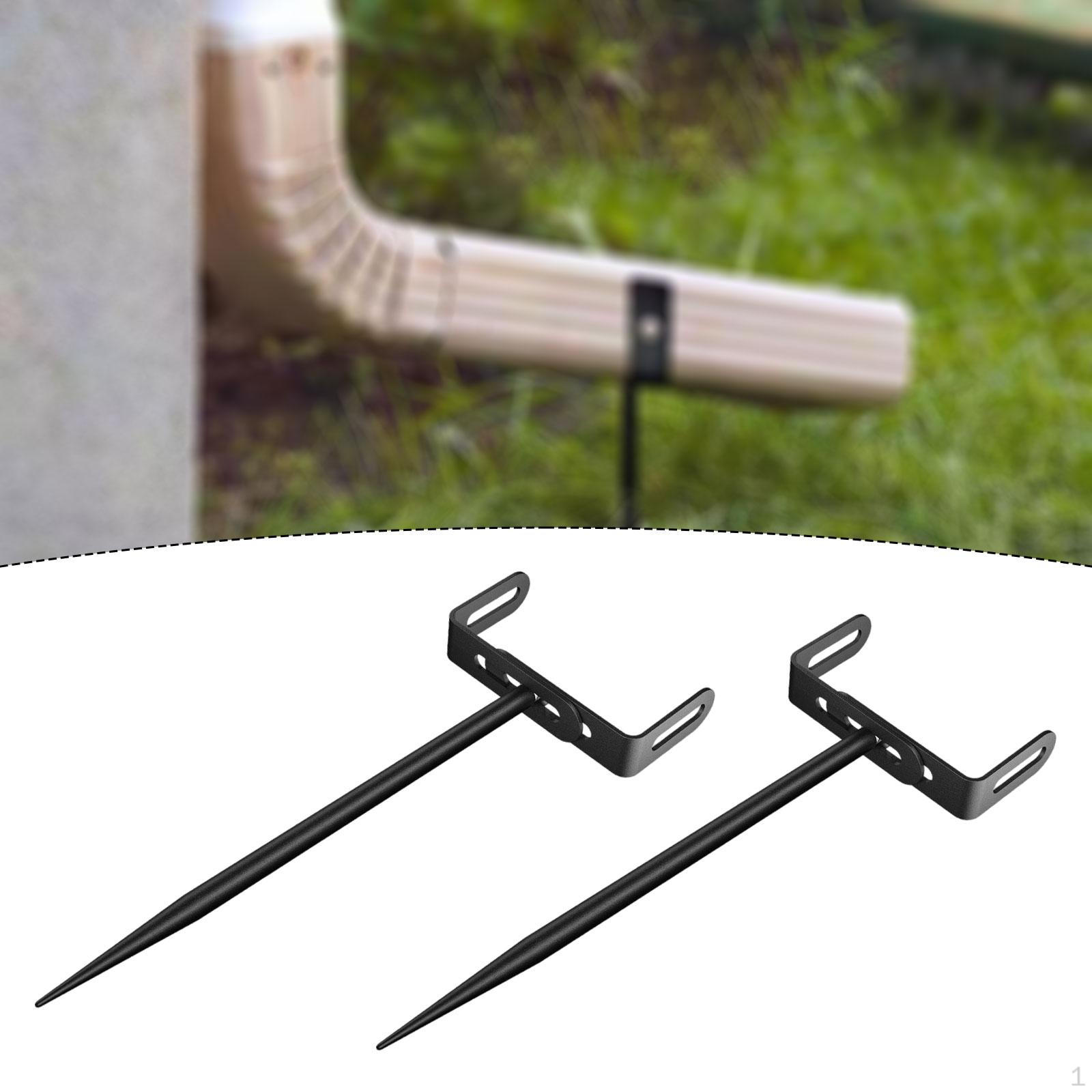 

2 Pieces Downspout Brackets Pipe Support RV Drainage System Gutter Holder Adjustable Size чёрный