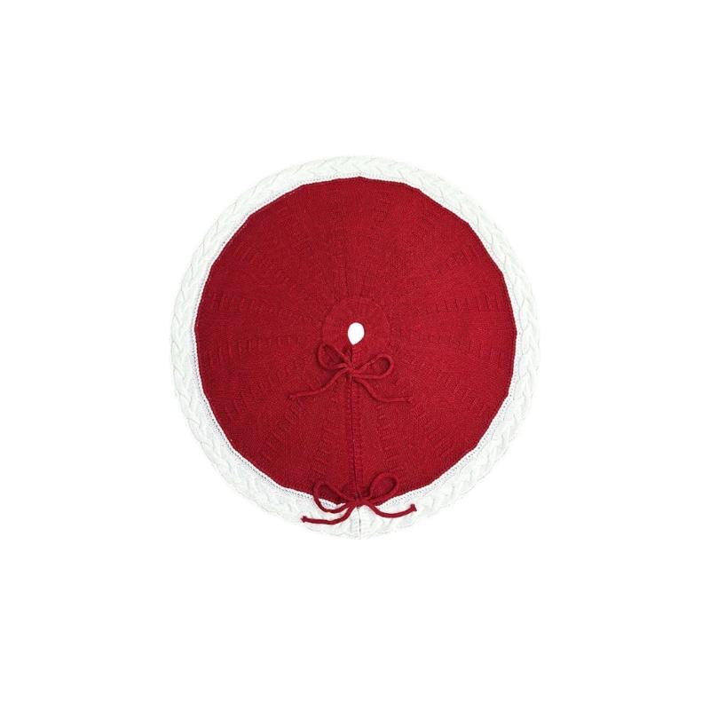 Holidays Knitted Tree Skirt Soft Fabric Round Christmas Tree Base Cover Decoration Handwoven Trees Carpet for Home