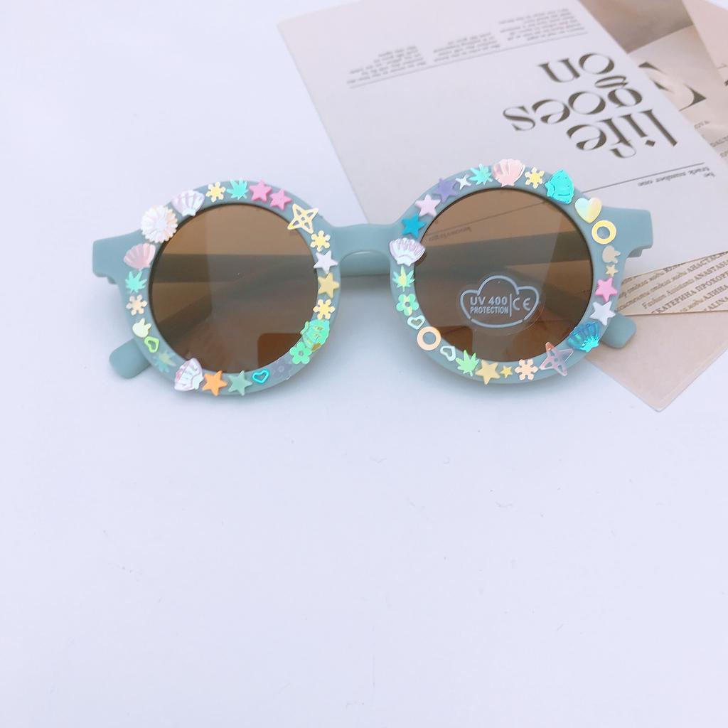 Children'S Sunglasses Diy Cute Glasses Ocean Piece Jewelry Accessories Beach Sunglasses Girls Glasses