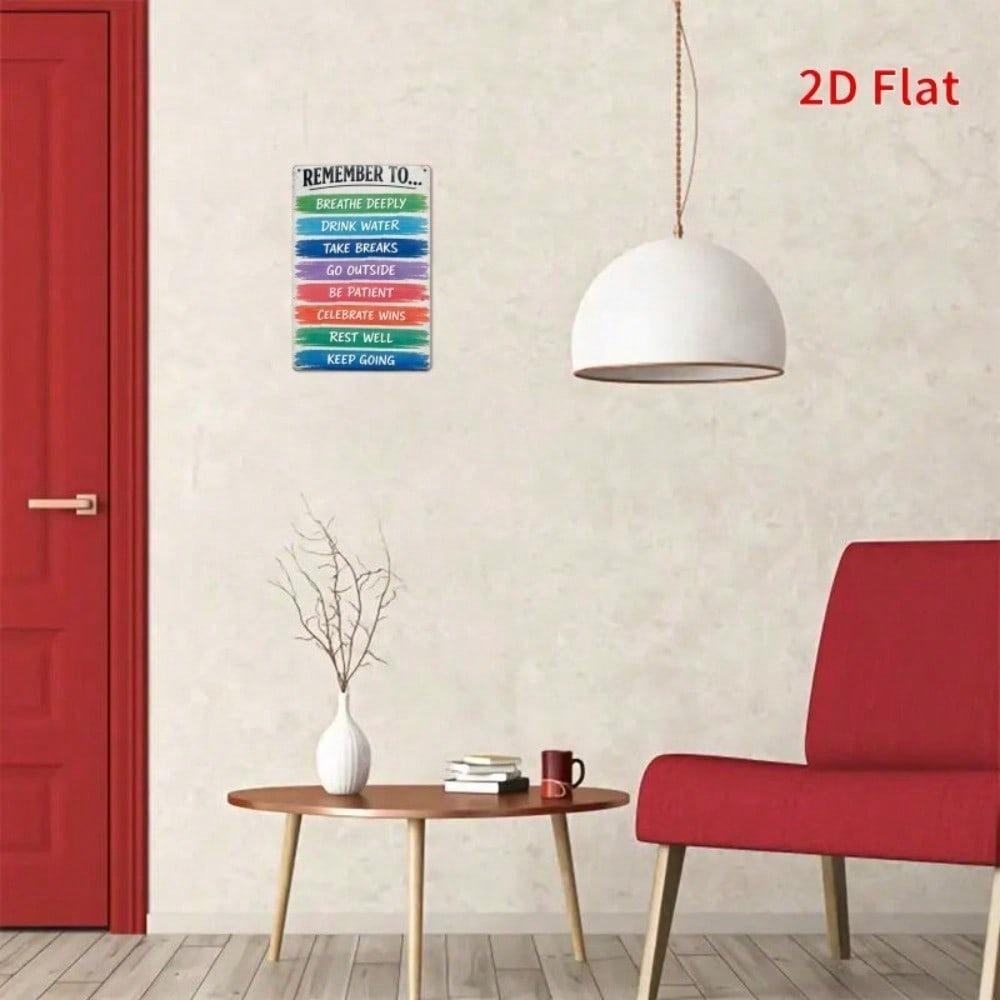 Vintage Relax Metal Sign Mindfulness Wall Art Calming Plaque Home Bedroom Decor