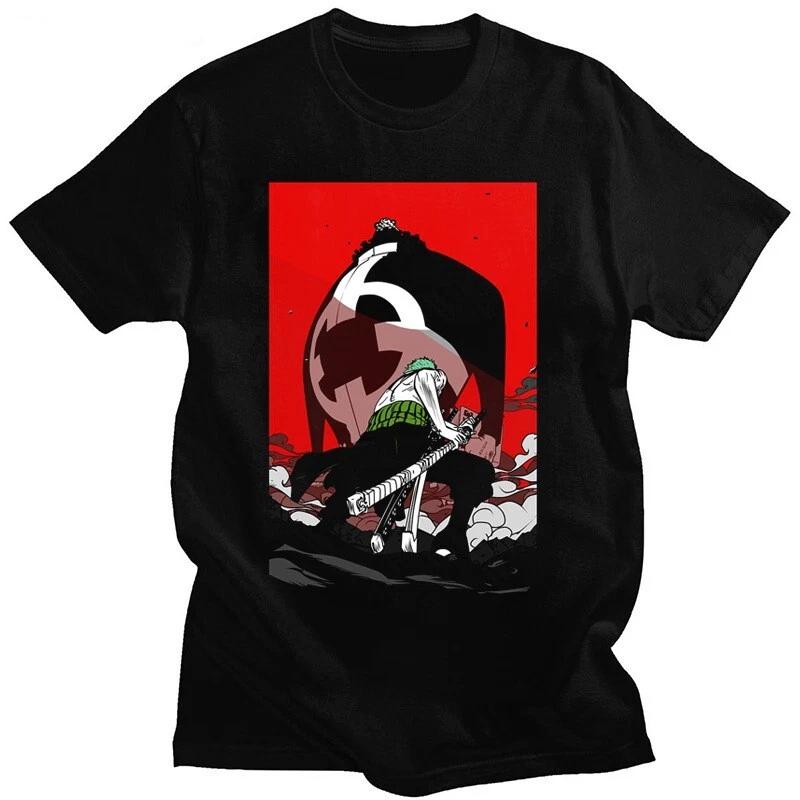 One Piece Luffy Cosplay Anime T-Shirt Shirt Undershirt Costumes Cotton Black 3XL